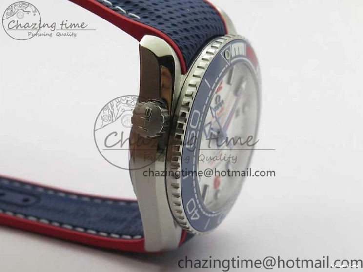 0504 Comfortable Planet Ocean 43.5mm America’s Cup VSF Best Edition White Dial On Blue Gummy Strap A 7900